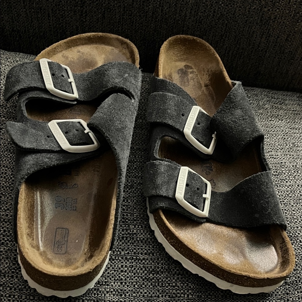 Birkenstock Gray Suede Sandals